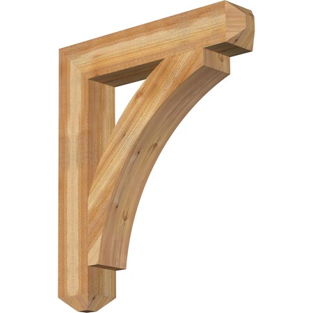 Ekena Millwork Thorton Craftsman Rough Sawn Bracket, Western Red Cedar, 6"W x 34"D x 40"H BKT06X34X40THR04RWR
